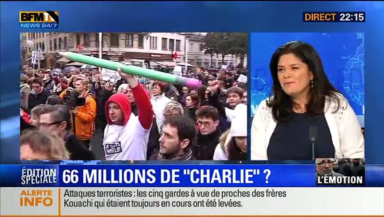 "Pour Charlie hebdo, je marche" Raquel Garrido (BFM)