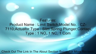 1 NO 1 NC 3 Screw Terminals Slim Spring Plunger Basic Limit Switch Review