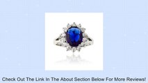 Sterling Silver Oval Blue Sapphire and CZ Princess Diana/Kate Middleton Ring Review