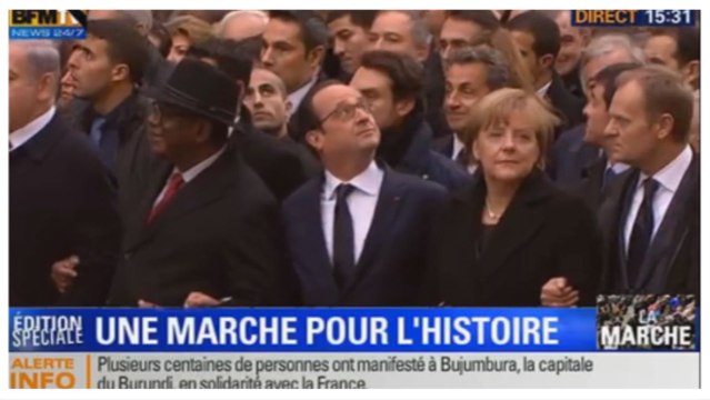 Les chefs d'Etats marchent à Paris pour la liberté