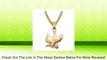 24K Gold Over .925 Sterling Silver Holy Spirit Peach Dove Necklace in a Descending and Crystal CZ Stone Design Children's Religious Jewelry Confirmation Gifts Gift Boxed.w/Chain Necklace 18