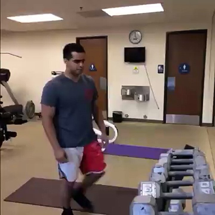 When I try to outdo someone at the gym