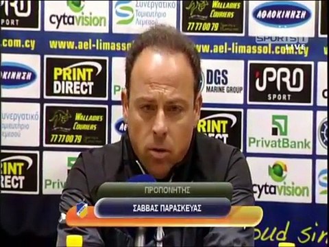 ΑΕΛ-ΑΠΟΕΛ (Δηλώσεις Υπηρεσιακού προπονητή ΑΠΟΕΛ Σάββα Παρασκεύα)