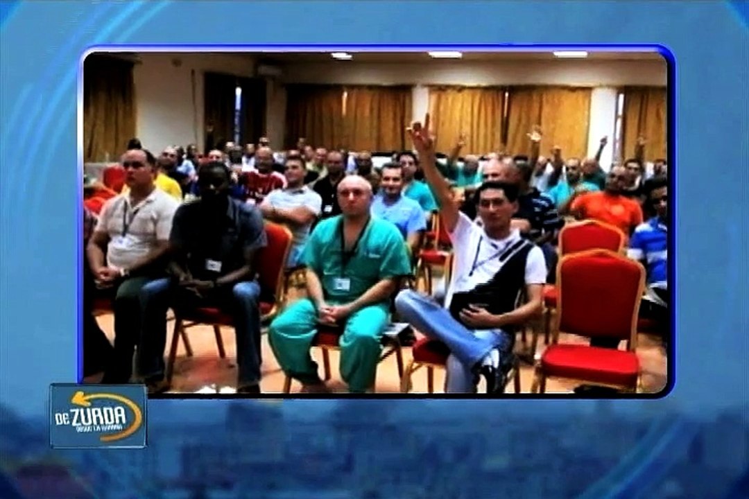 Saludo de médicos cubanos que sanan ébola en África saludan en De Zurda