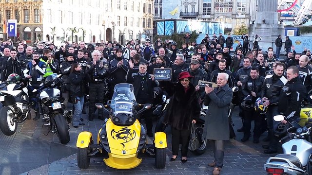 Motards Lille rassemblement Je suis Charlie