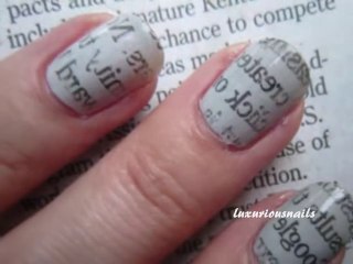 Newspaper Print Nail Art Tutorial