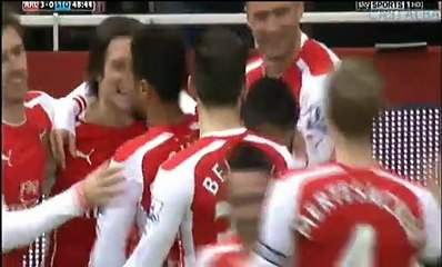 Sanchez 2nd Gooal Arsenal 3 - 0 Stoke City 11-01-15