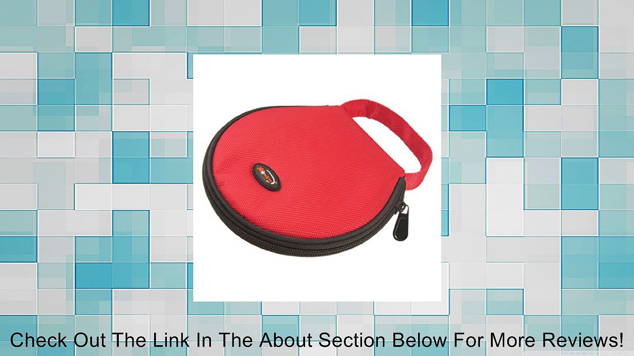 Red Nylon Hand Carry Zipper Round Holder Bag for 20 CD Discs Review