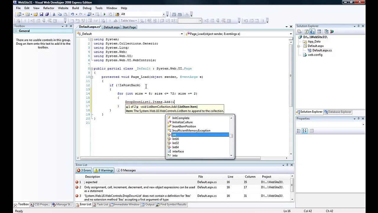 ASP.NET C# - Form Elemanları (HD)