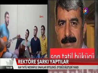 Kocaeli Üniversitesinde Kar tatili nedeniyle sınavı ertelenen öğrenciler Rektöre şarkı yaptı