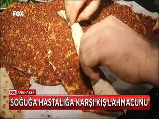 Soğuk havalarda vücut direncini korumak için yapılan Kış Lahmacunu