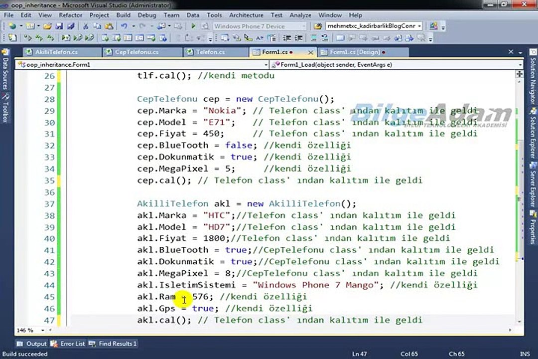C# Dersleri Inheritance (Kalıtım)