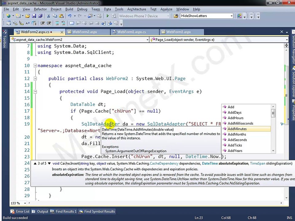 ASP.NET Cache - Part 5 - DataCache - CacheDependency