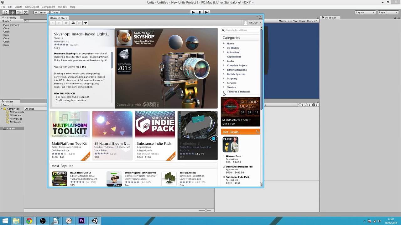 Unity 3D tutoriel Partie 7 L'Asset store