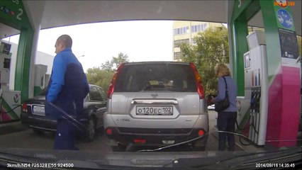 ---Woman tries to fuel the wrong car at gas station