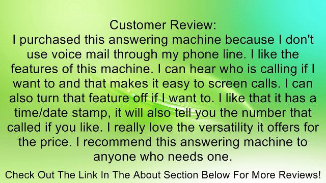 AT&T 1740 Digital Answering System with Time/Day Stamp Landline Telephone Accessory Review