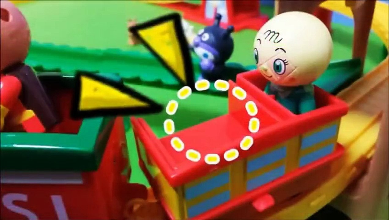 アンパンマン おもちゃ❤アニメ ドキドキSLマンのお手伝いしたよ♪ Anpanman Toys