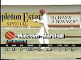 Kapil Dev cleans bowled Malcolm Marshall