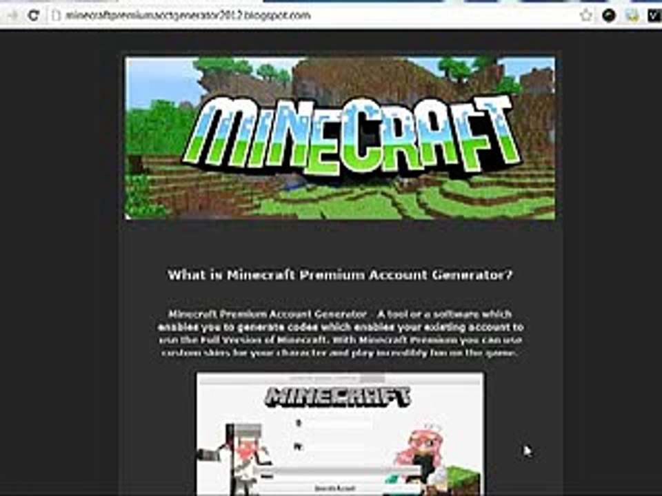 Minecraft Prime Générateur de compte Testé et de travail en 2013