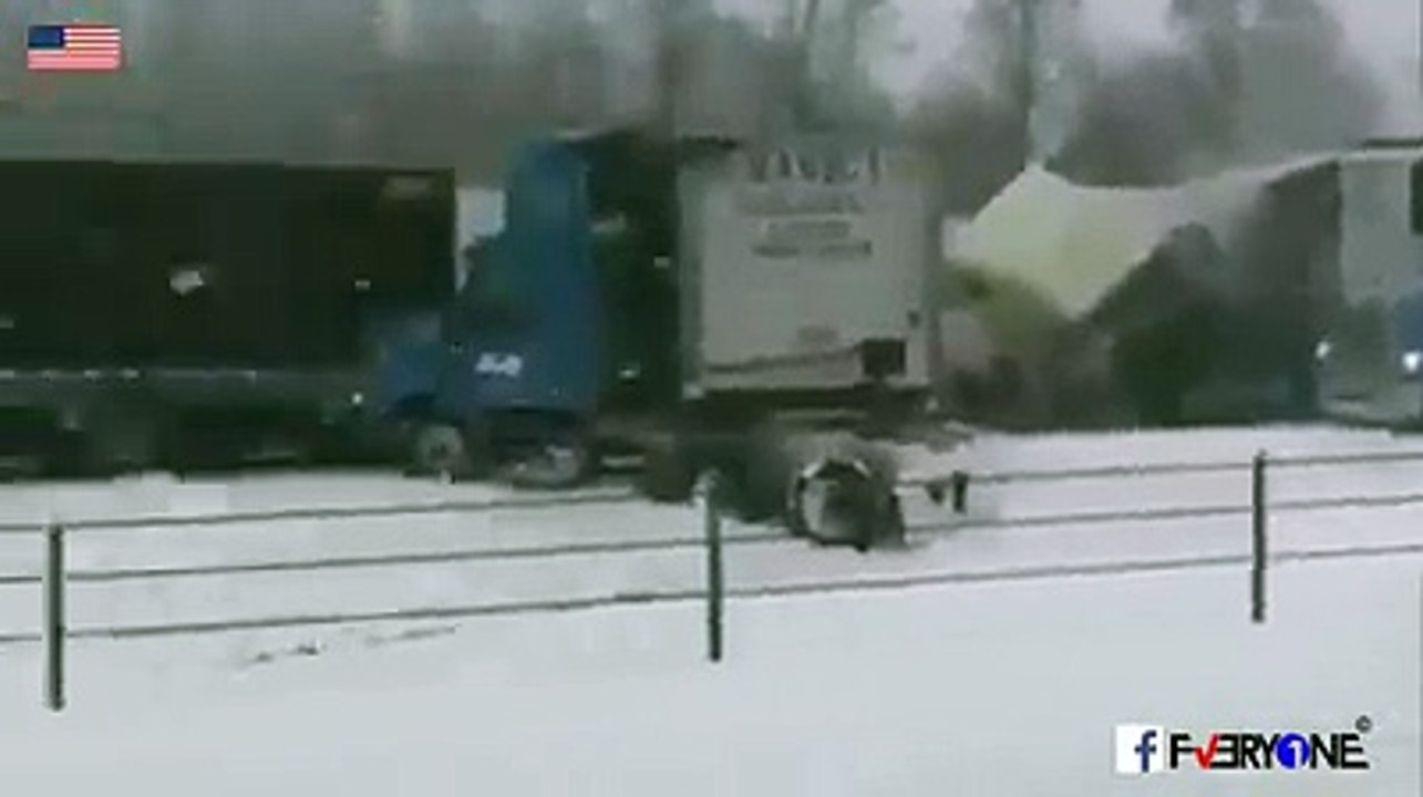 Shocking Accident Video Horrible Car and Trucks Crush in a Row