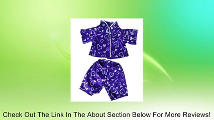 Dark Purple Silver Heart Pj's Teddy Bear Clothes Outfit Fits Most 14" - 18" Build-A-Bear, Vermont Teddy Bears, and Make Your Own Stuffed Animals Review