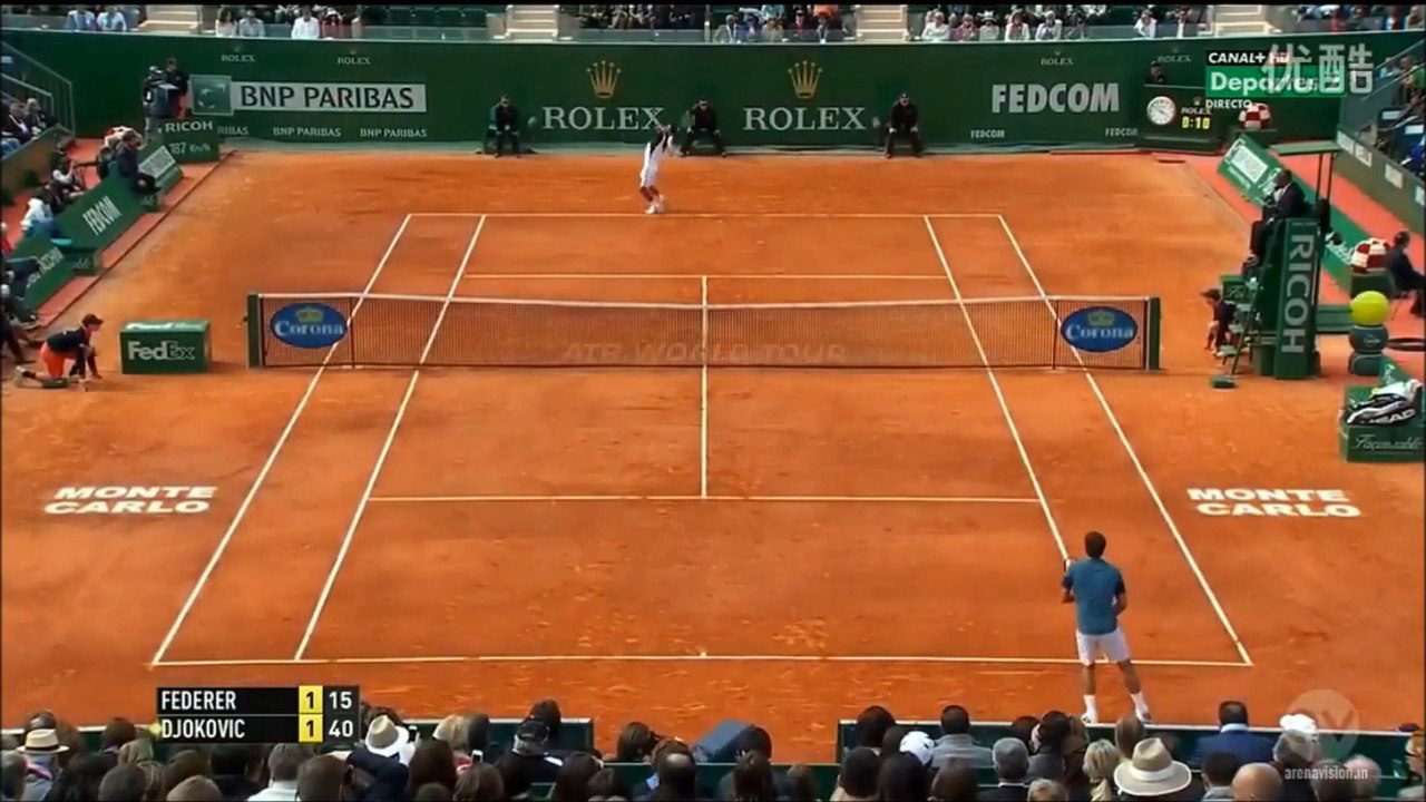 Perfect dropshot by Federer