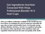 Get Ingredients Nutrition Extracted With Ninja Professional Blender W/3 Nutri Cups
