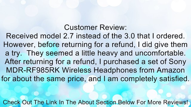 TV Ears 20301 2.3 Wireless Headset System, Black Review