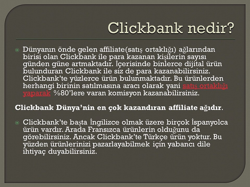 Clickbank ile nasıl para kazanılır