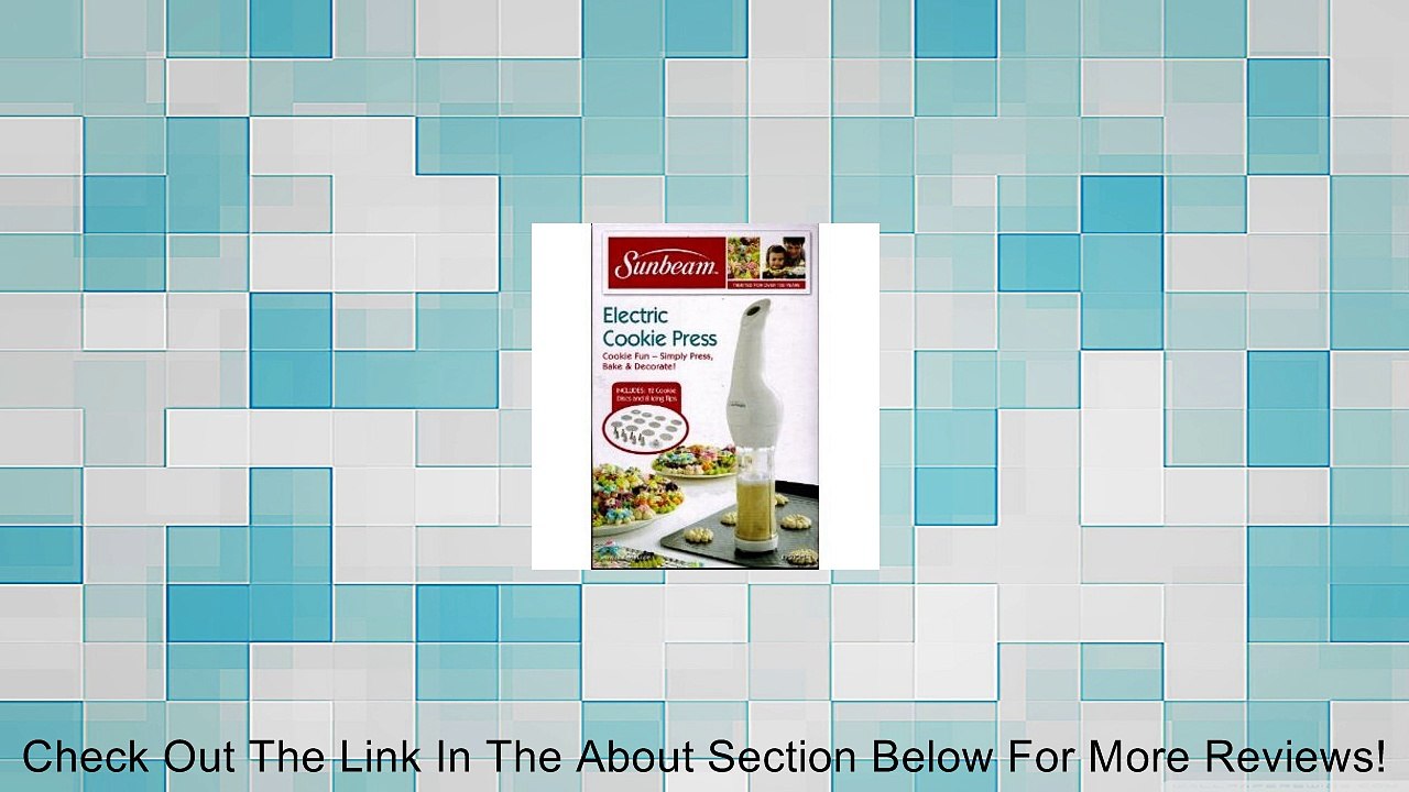 Sunbeam Electric Cookie Press Review video Dailymotion