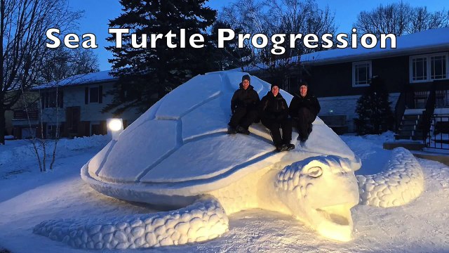 Immenses sculpture de neige par Austin, Trevo et Connor Bartz
