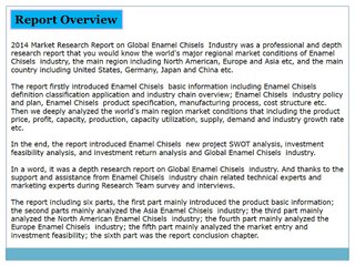 Global Enamel Chisels Market 2014 Industry Research Report