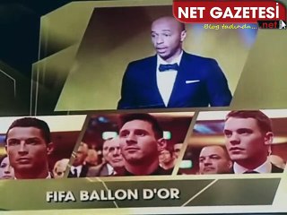 Cristiano Ronaldo'nun sevinci - 2015 Fifa Ballon D'or