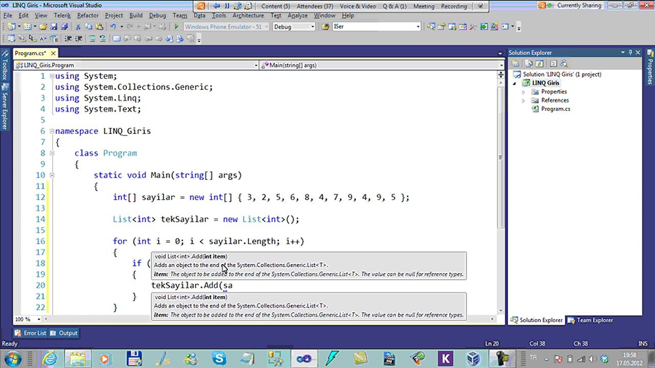 LINQ Part01 - Açık Akademi Sanal Sınıf Eğitimi