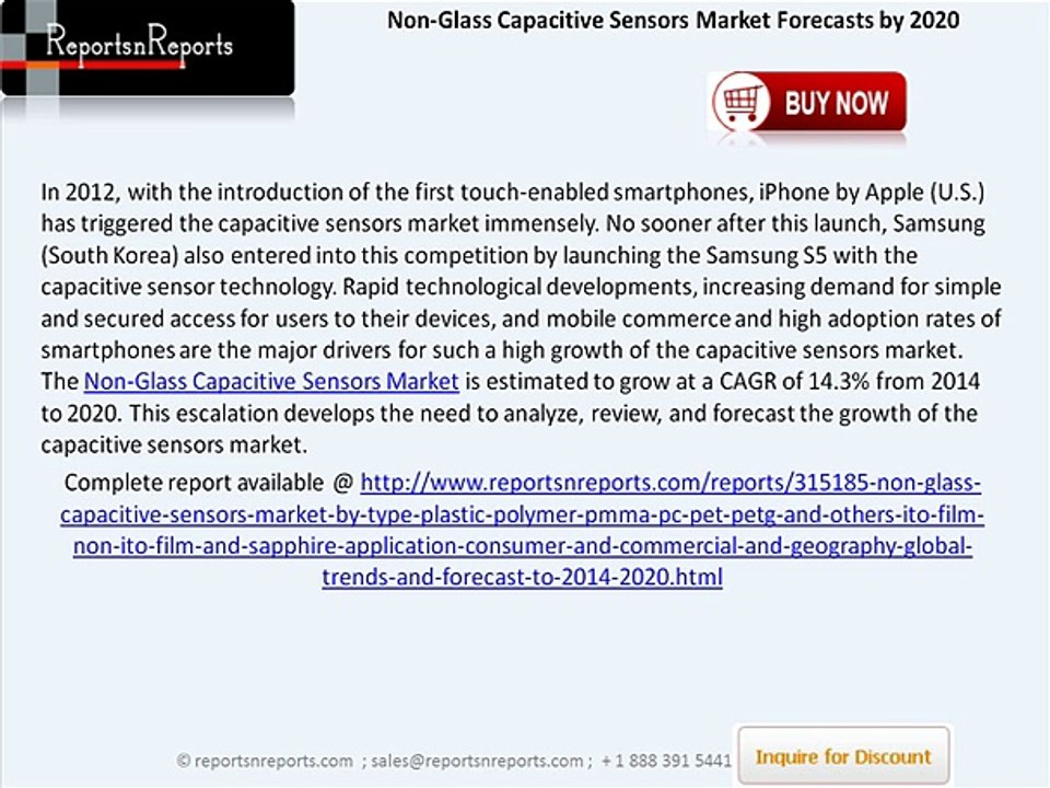 Non-Glass Capacitive Sensors Market Analysis and Forecasts to 2020