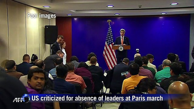 US criticized for absence of leaders at Paris march