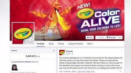 Crayola Says Hackers Responsible for Adult-Themed Posts