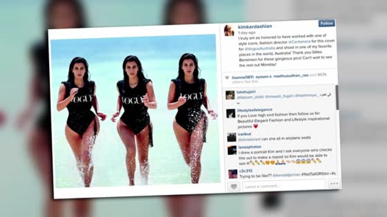 Kim kardashian zeigt ihren neuen 2015 look