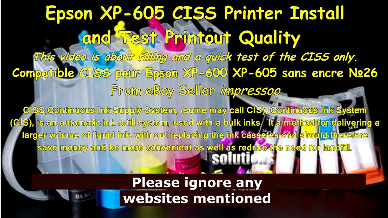 Pr.5 Epson XP-605 CISS Printer Install and Test Printout