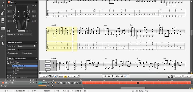 (Frozen) Let it go - Guitar tab tutorial Sungha Jung