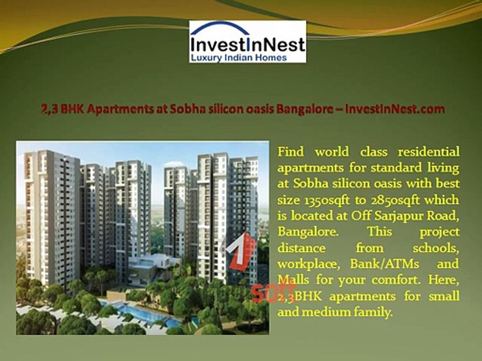 Checkout Sobha Silicon Oasis Location, Price, Plan - Bangalore
