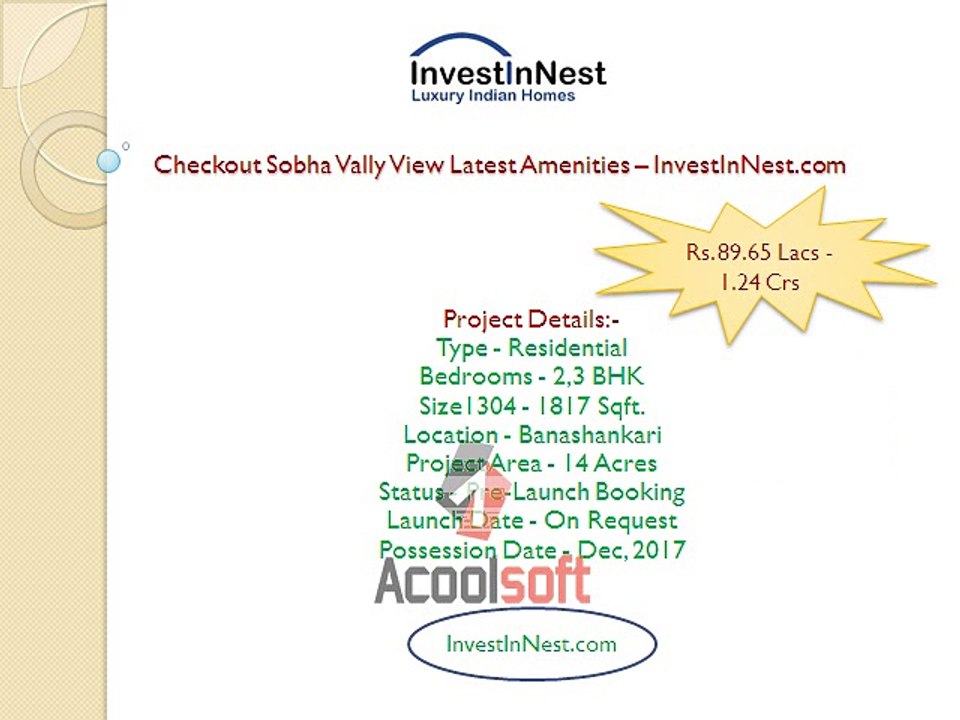 Buy Extraordinary Residential Apartments in Sobha Valley View – Bangalore