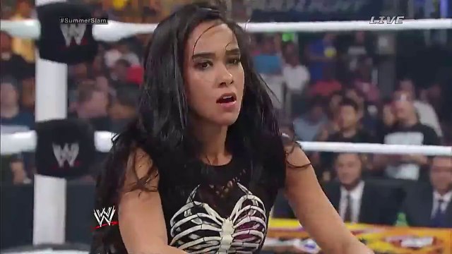 WWE SUMMERSLAM AJ Brooks as AJ Lee vs Paige,rib cage outfit