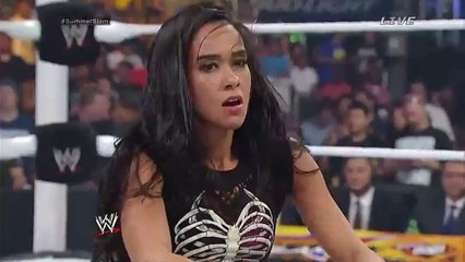 WWE SUMMERSLAM AJ Brooks as AJ Lee vs Paige,rib cage outfit