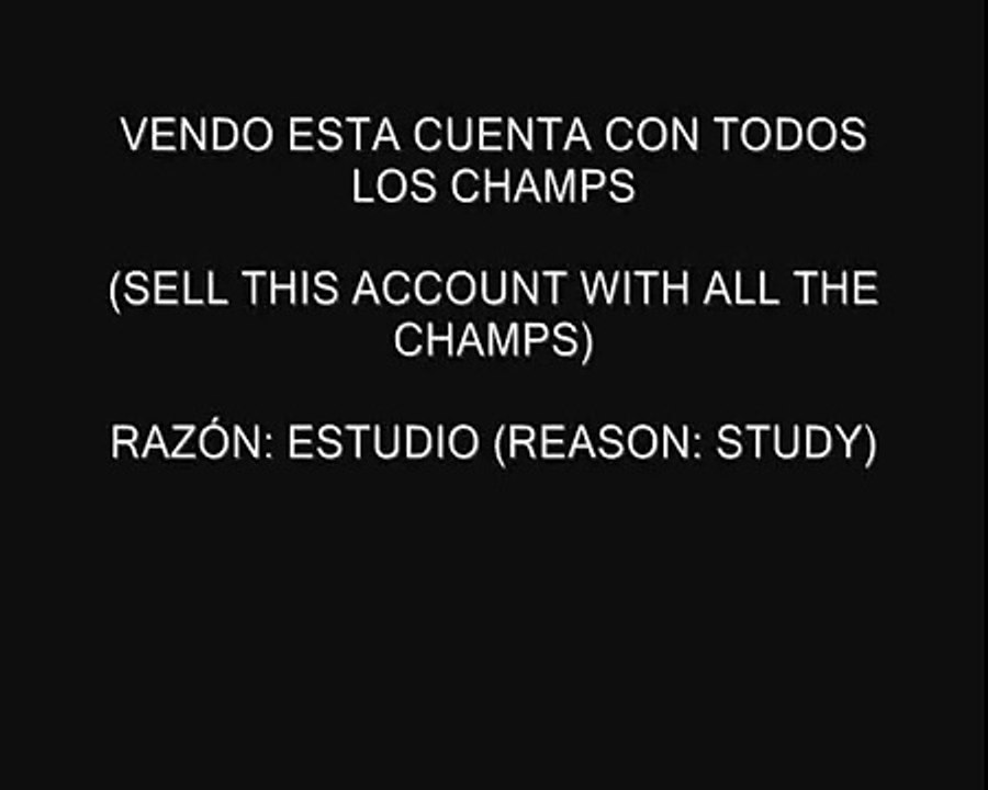 SELL ACCOUNT ON LOL wmv