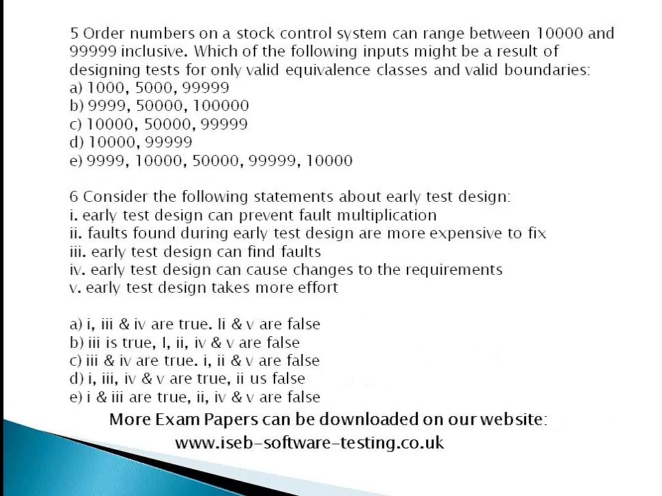 10. Practice Exam Paper - ISTQB Certified Tester - CTFL v4.0