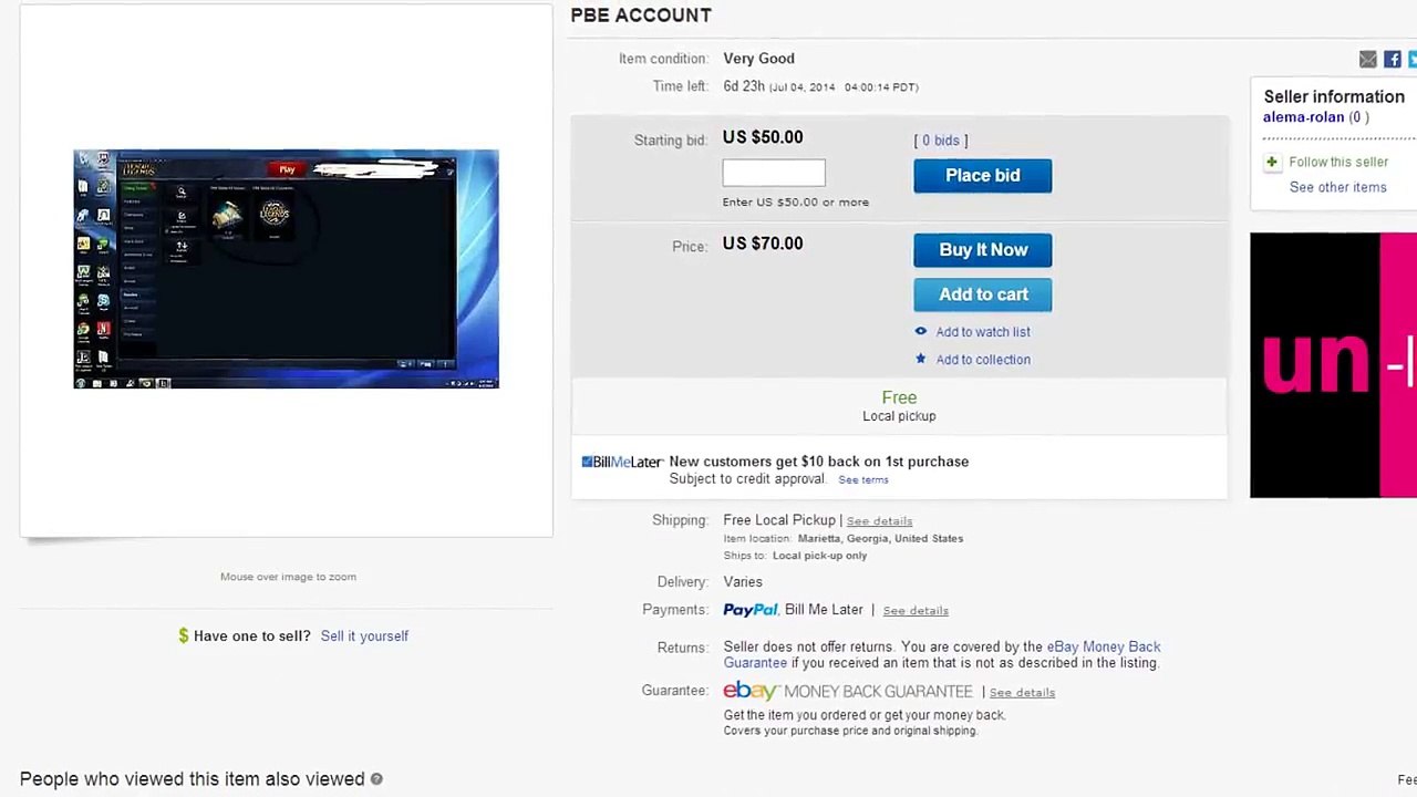 Buy Sell Accounts - PBE ACCOUNT 4 SALE HURRY