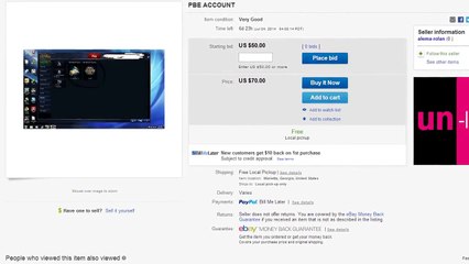 Buy Sell Accounts - PBE ACCOUNT 4 SALE HURRY