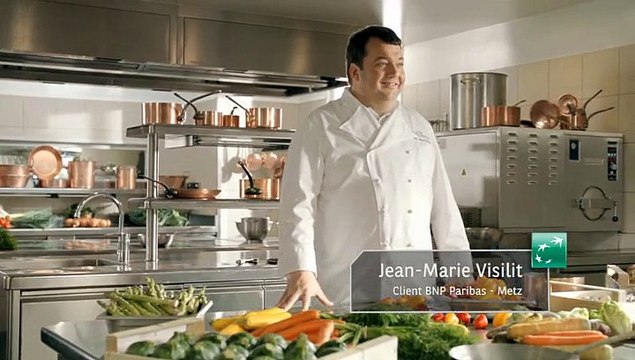 BNP Paribas - banque - février 2011 - Créateur d'entreprise , Parlons vrai , Jean-Marie Visilit, chef cuisinier