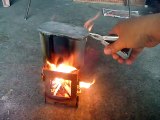 cooking with homemade wood stove
